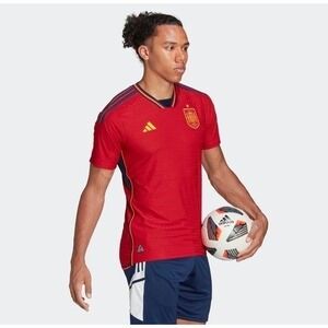 Adidas Spain Soccer Jersey 2022 World Cup Patch Short Sleeve Mens Sz M
